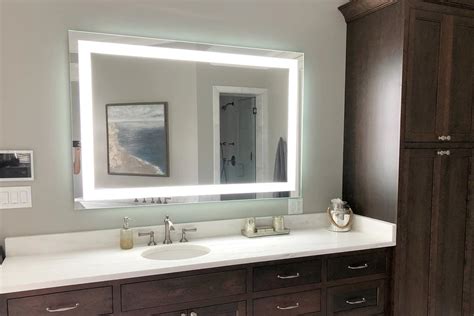 Front Lighted Led Bathroom Vanity Mirror 56 X 36 Rectangular Bathroom Vanity Mirror Led