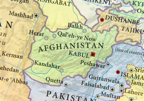 Geographic Map Of Afghanistan With Important Cities Stock Photo Image