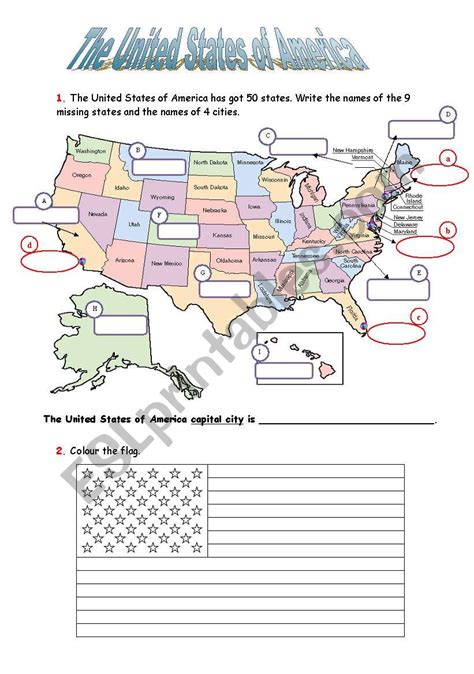 United States Of America Esl Worksheet By Cb