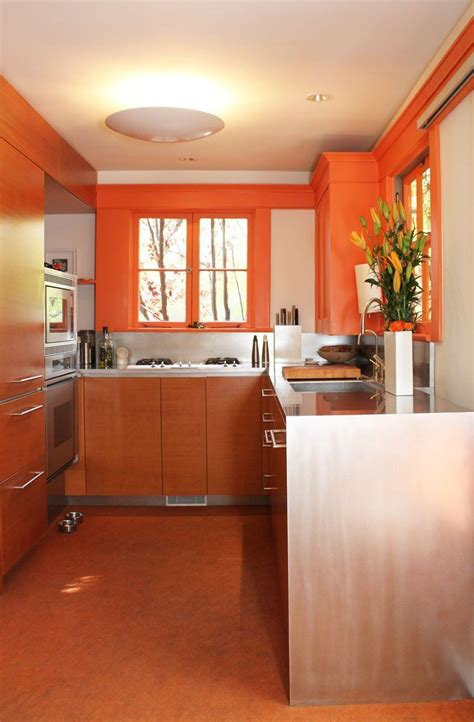 Stevens Relocated Beach Cottage Kitchen Color Orange Kitchen Wall