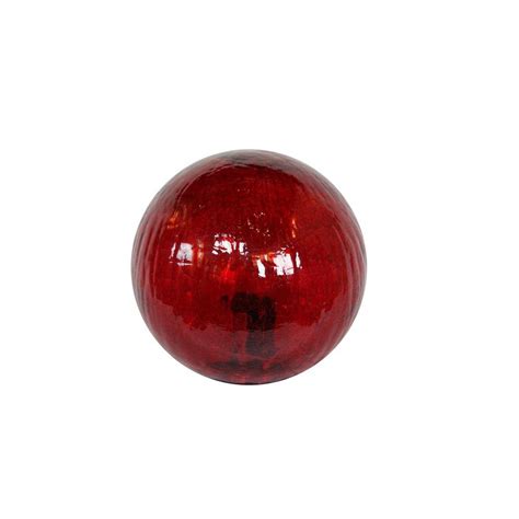Alpine Small Red Crackled Glass Ball With Led Lights Egg100rd S The