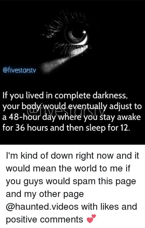 If You Lived In Complete Darkness Your Body A 48 Hour Day Where You