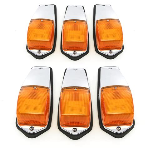 Red Hound Auto Set Of 6 Cab Marker Lights Chrome With 31 Ultra Bright