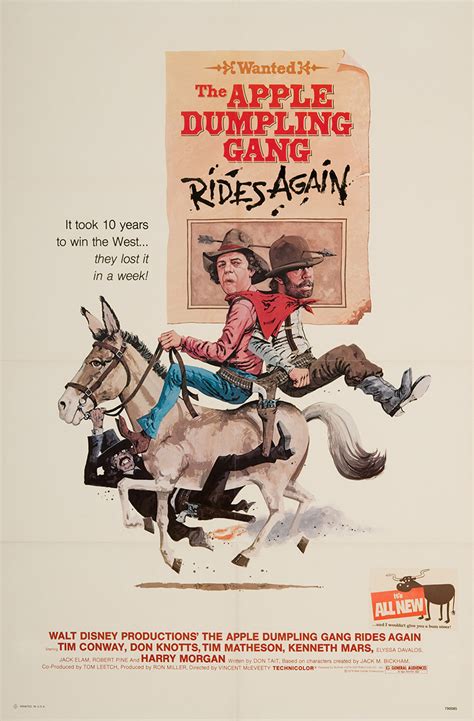They encounter a gambler who reluctantly helps them, as well as a pair of hapless robbers who are after the gold the children have found. The Apple Dumpling Gang Rides Again 1979 Original Movie ...