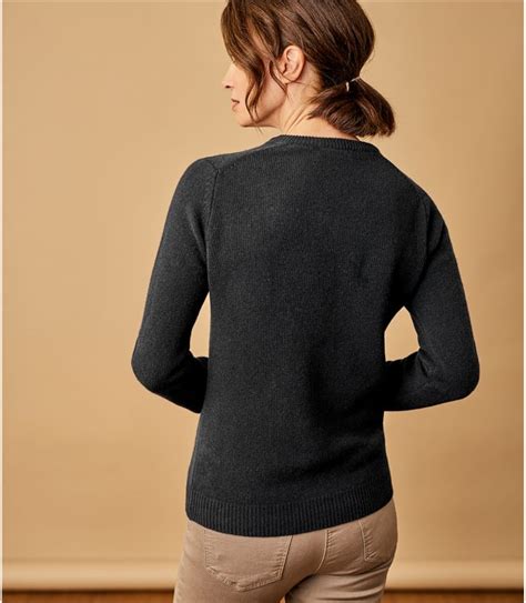 Black Lambswool Classic V Neck Jumper Woolovers Uk