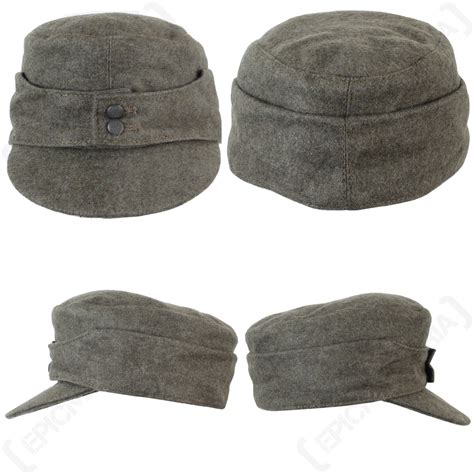 Ww2 German Army M43 Field Cap Repro Heer Ski Grey Wool Peaked Hat All