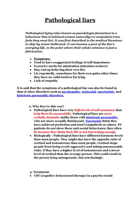 Pathological Liars Lecture Notes 4 Pathological Liars Pathological