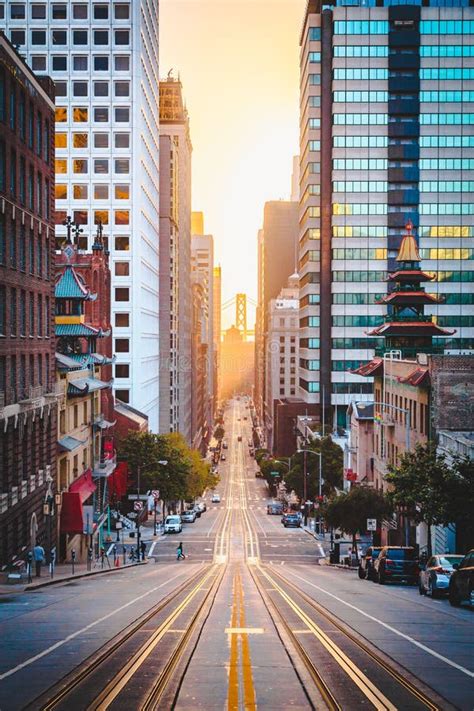 Downtown San Francisco With California Street At Sunrise San Francisco