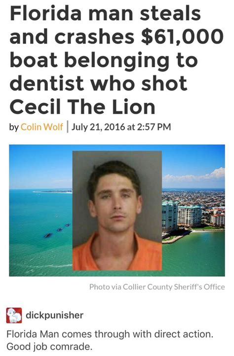 Jun 29, 2021 · twitter user @kysccalamity asked followers to do the florida man birthday challenge sparking a viral thread full of the wildest florida man headlines you've ever seen. Funny, humor | Florida funny, Florida man meme, Funny pictures