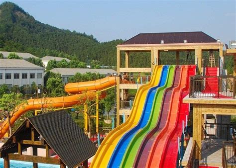 Rainbow Adult Swimming Pool Water Slides For Holiday Resort 2 14 Visitors