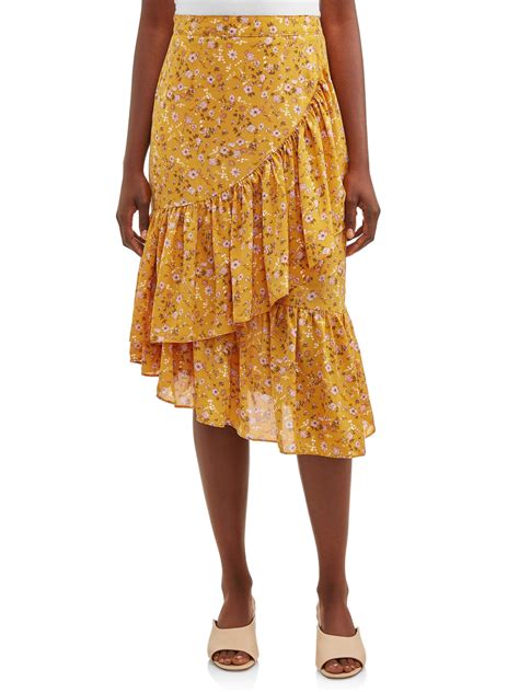 Lnv Womens Tiered Ruffle Skirt Tiered Ruffle Skirt Floral Print Skirt