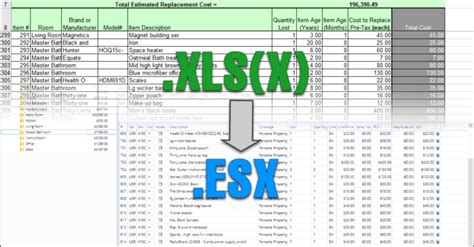 Xlsxlsx To Esx File Conversion Adjuster Toolz