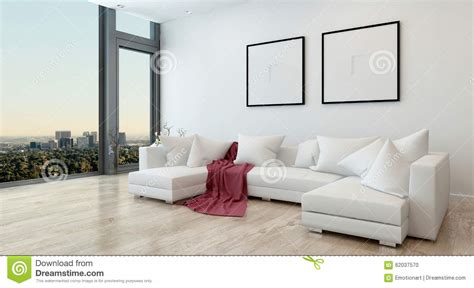 Modern Living Room In Condo With City View Stock Illustration