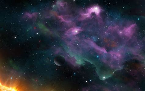 Download Wallpaper 1440x900 Space Planets Nebula Stars Galaxy