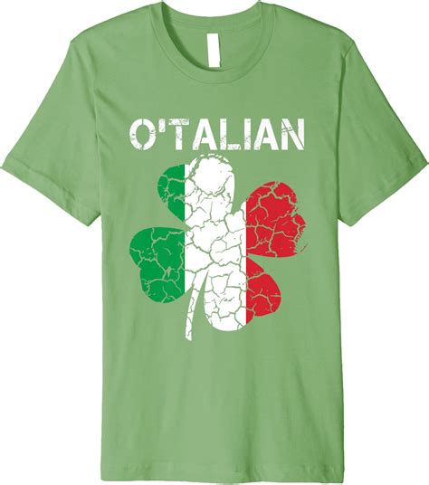 o talian italian st patrick s day italia flag shamrock premium t shirt clothing