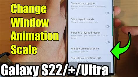 Galaxy S22s22ultra How To Change Window Animation Scale Youtube
