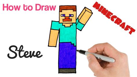 How To Draw Steve From Minecraft Easy Step By Step Drawing Youtube