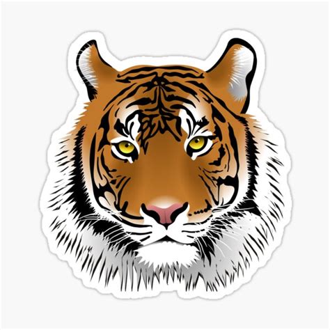 Tiger Face Sticker By Simpleones Redbubble