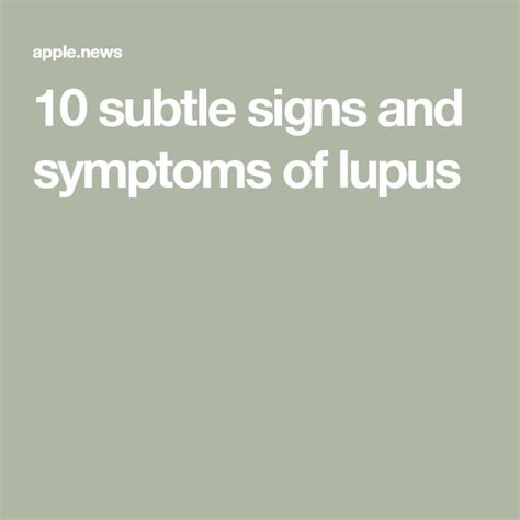 10 Subtle Signs And Symptoms Of Lupus — Insider Signs And Symptoms