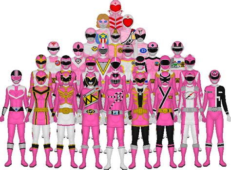 All Of Super Sentais Pinks By Taiko554 On Deviantart Power Rangers