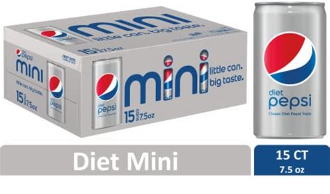 Diet Pepsi Cola Soda Mini Cans 15 Pk 75 Fl Oz Frys Food Stores