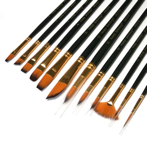 Buy 12 Pcs Artist Paint Brushes Set With Synthetic Sable Hair For