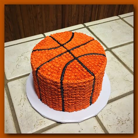 Basketball Layer Cake With Images Basketball Birthday Cake Birthday Party Drinks