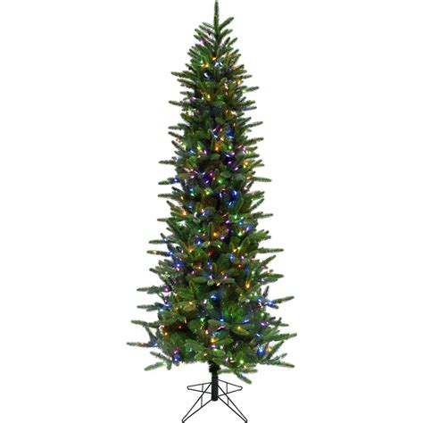 Fraser Hill Farm 9 Ft Carmel Pine Slim Artificial Christmas Tree With