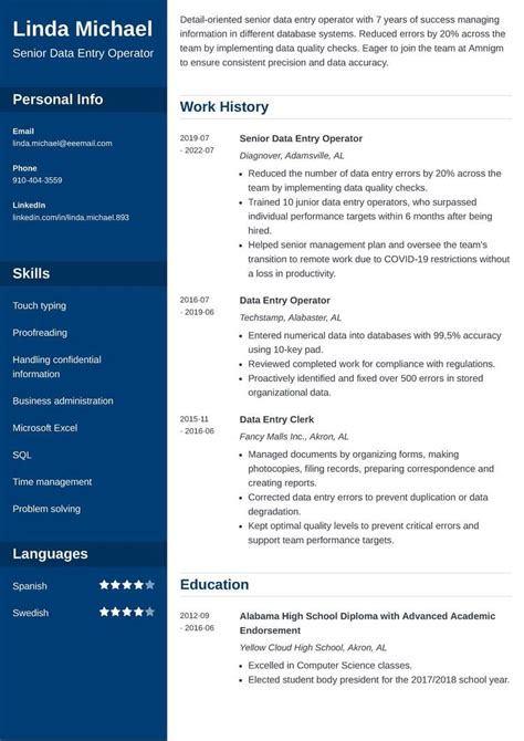 Chronological Resume Format Templates And Examples