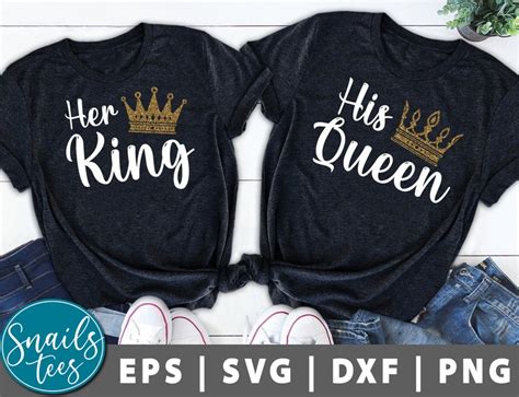 His Queen Her King Svg Png Eps Dxf Couple Svg Shirt Husband Etsy