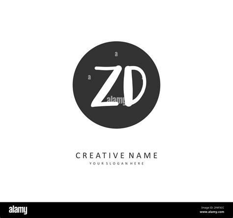 Zd Initial Letter Handwriting And Signature Logo A Concept Handwriting