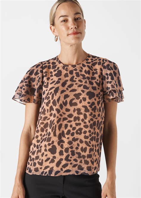 Leopard Print Brushed Cheetah Shell Top Whistles Whistles Uk
