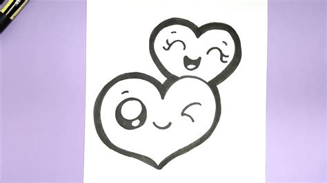 How To Draw Two Cute Hearts For Valentines Super Easy Youtube