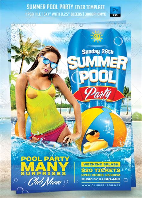 Free Pool Party Flyer Templates In Psd Eps