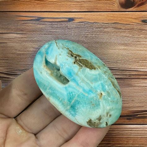 Blue Aragonite Palm Healing Crystal Natural Stone Reiki Mineral Ebay