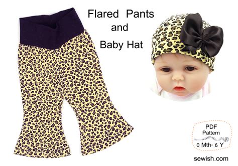 Flared Baby Pants Sewing Patterns Baby Hat Sewing Patterns Sizes 0