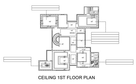 House First Floor Ceiling Layout Plan Drawing Dwg File Cadbull