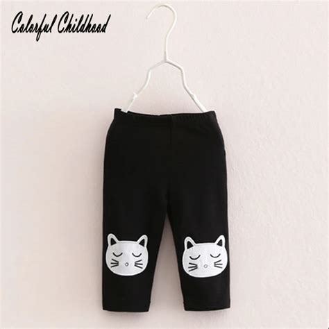 2 10 Years Old Summer Casual Baby Girls Pants Cute Cat Pattern Trousers