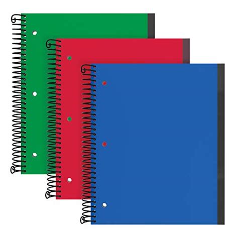 Oxford Spiral Notebook 3 Pack 1 Subject College Rule Durable Plastic