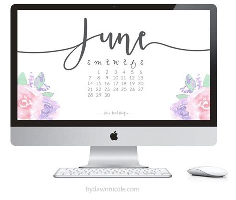June Printable Calendar Desktop Wallpaper Pretty Wallpapers Imac
