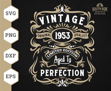 1953 Age To Perfection Svg File 70th Birthday Svg Vintage Etsy Australia