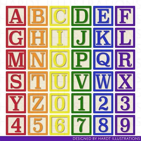 Alphabet Blocks Clipart Abc Blocks Letter Clip Art Abc Etsy Abc