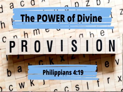 The Power Of Divine Provision Philippians 419 Brockton Assembly Of God
