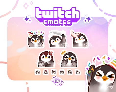 penguin twitch and discord emotes pack 2 etsy