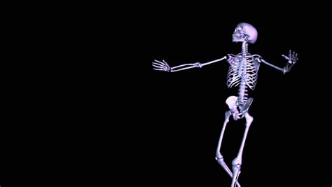 Skeleton Dancing With Bow Reflecting Stock Footage Video