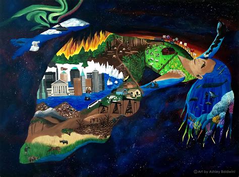 Lady Earth A Painting Commenting On How Human Action Is Affecting The