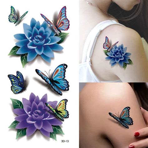 Bright Colorful 3D Flower Temporary Tattoo (Pack of 12 Sheets) – TEMPOTATS