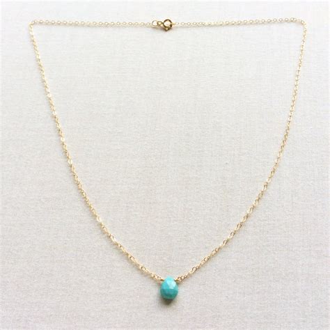 Turquoise Necklace With Extender December Birthstone Etsy