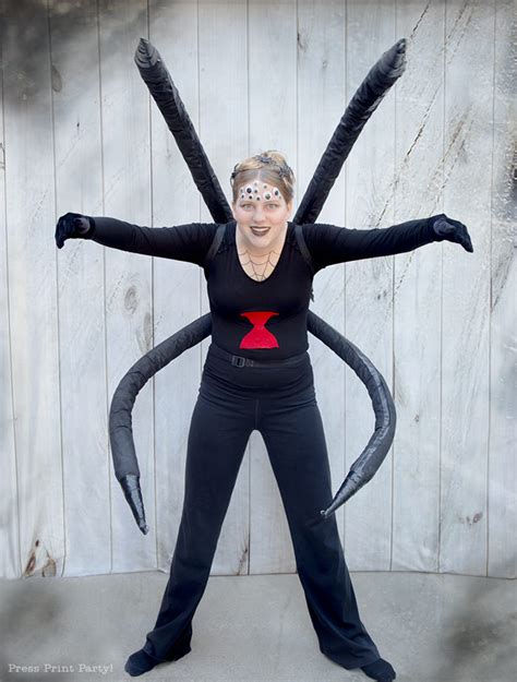 Spectacular Black Widow Spider Costume Diy Press Print Party