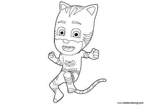 Catboy Coloring Pages Black And White Free Printable Coloring Pages